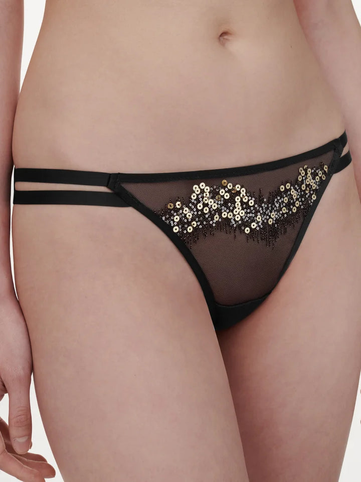 Chantelle - Genesis Tanga Glitter Black