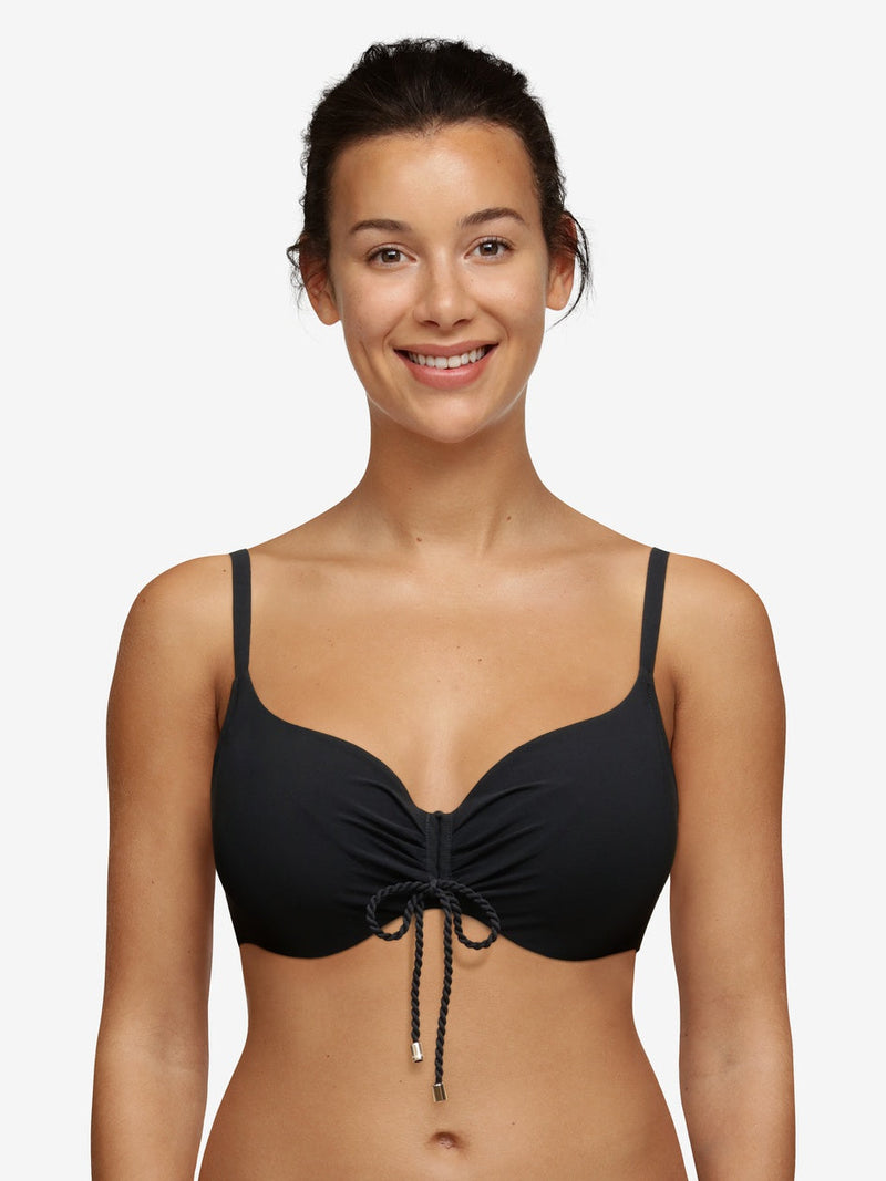 Chantelle Inspire Covering Underwired Bikini Top - Black Full Cup Bikini Chantelle Swim 