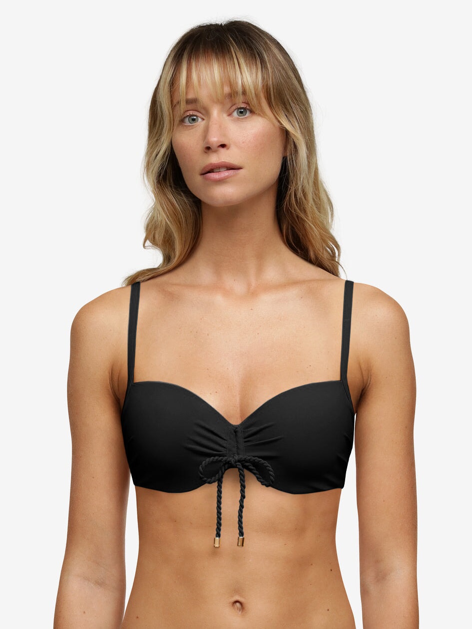Chantelle Trajes de baño - Top de bikini con memoria de media copa Inspire Bikini acolchado negro Chantelle Trajes de baño
