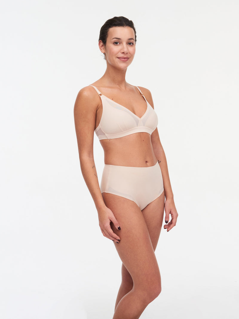 Braguita de soporte de cintura alta Chantelle Pure Light - Golden Beige Full Brief Chantelle 