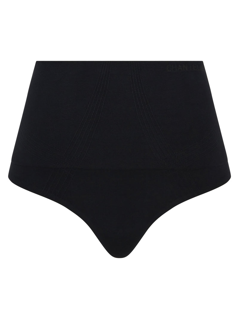 Chantelle Smooth Comfort Sculpting High-Waisted Thong - Black Thong Chantelle 