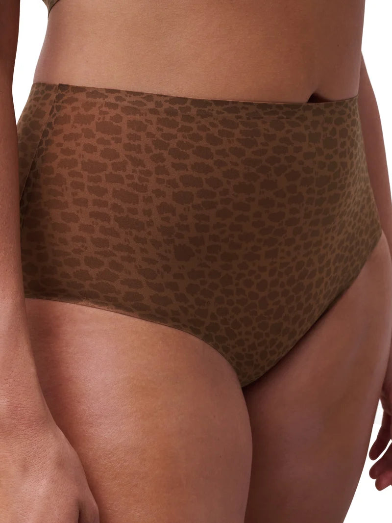Chantelle - Softstretch High Waist Print Brief Wild Brown