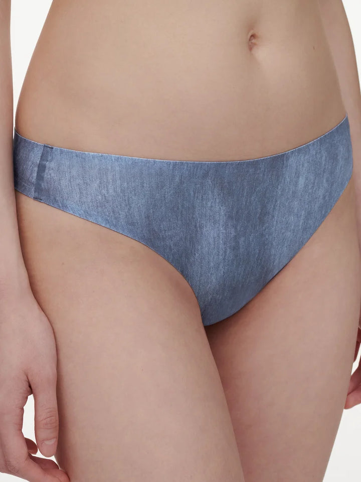 Chantelle - Softstretch Thong Blue Denim Print