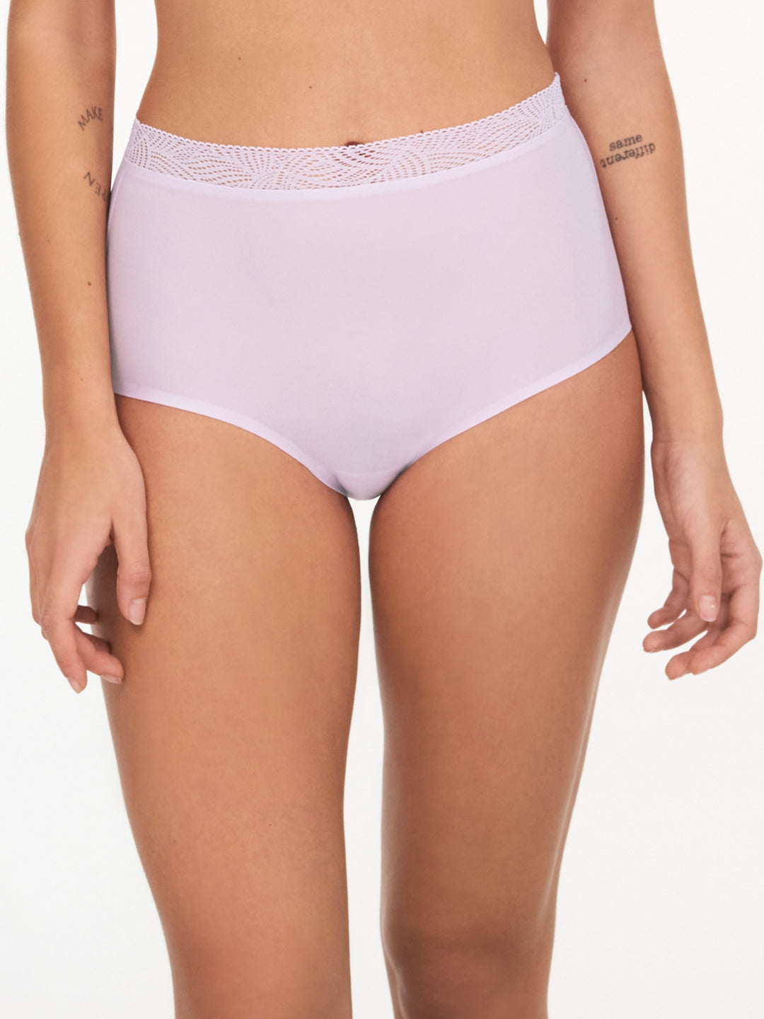 Chantelle Soft Stretch High Waist Brief Lace - Lavender Frost Full Brief Chantelle 