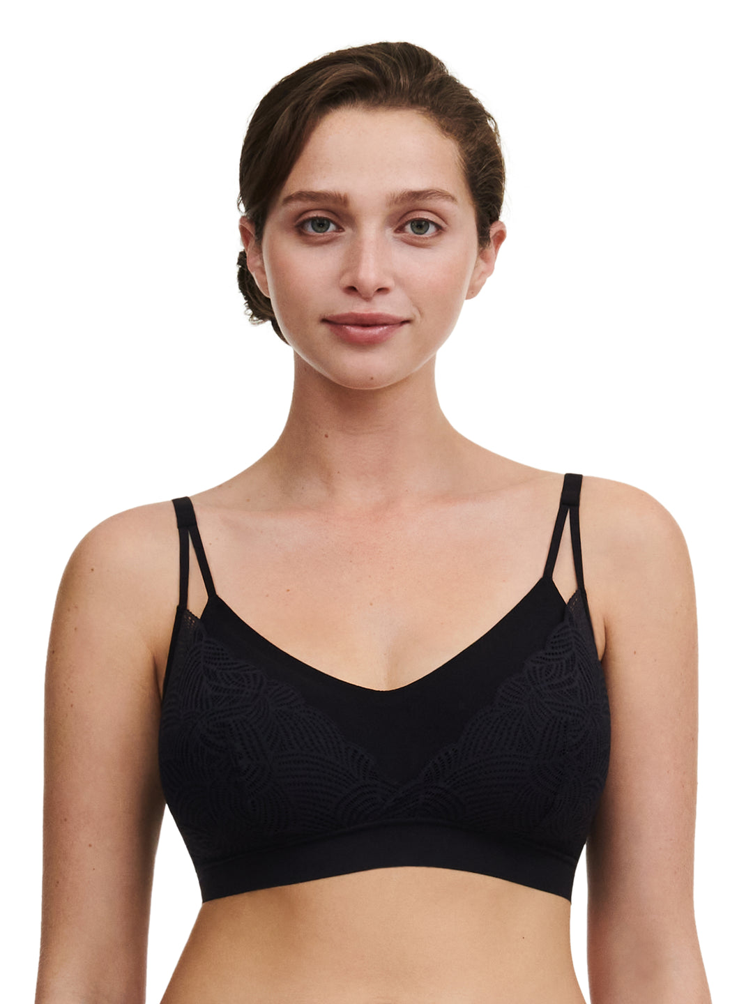 Chantelle - 可拆卸胸墊柔軟彈性胸罩黑色
