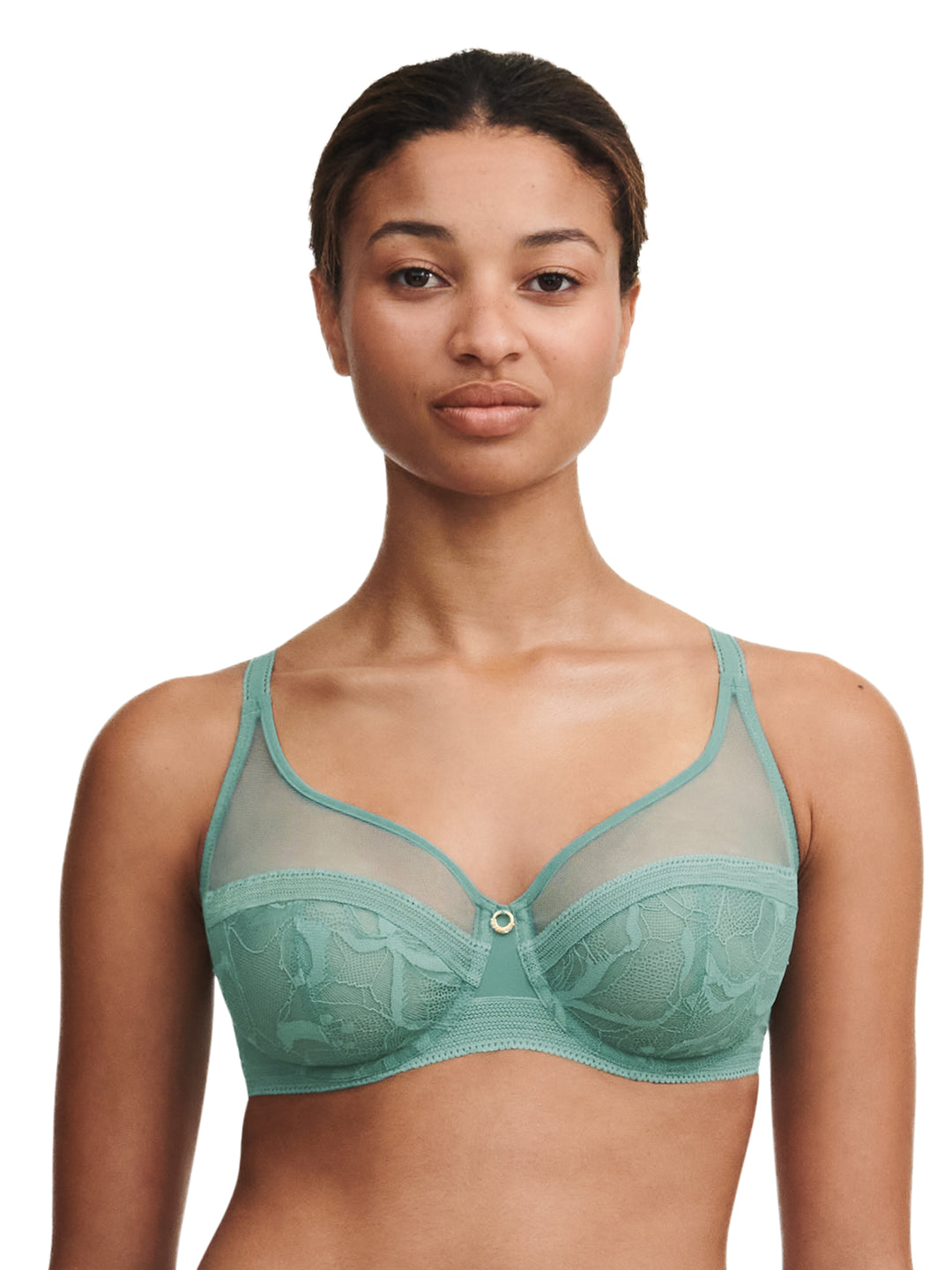 Chantelle - Soutien-gorge à armatures très couvrant True Lace Vert Treillis