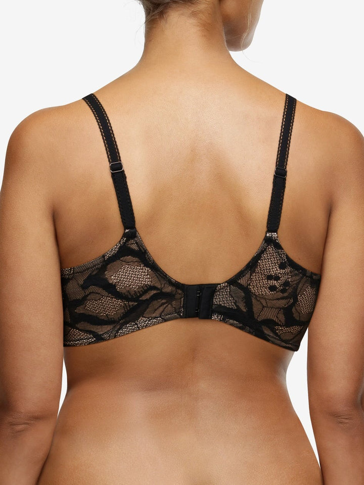 Sujetador Chantelle True Lace Covering Memory - Sujetador de copa completa negro Chantelle