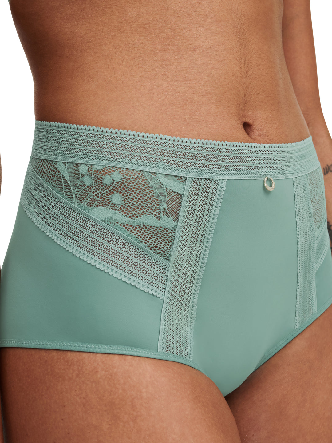 Chantelle - True Lace High-Waisted Full Brief Trellis Green