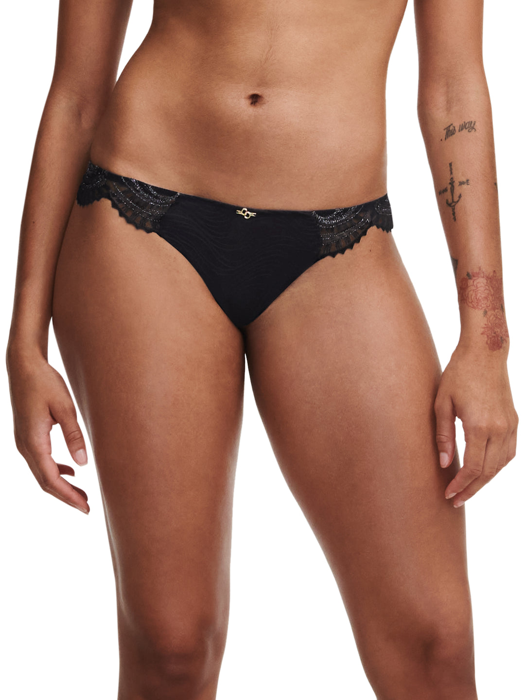 Chantelle - Mystic Dream Tanga Black  /  Silver Lurex