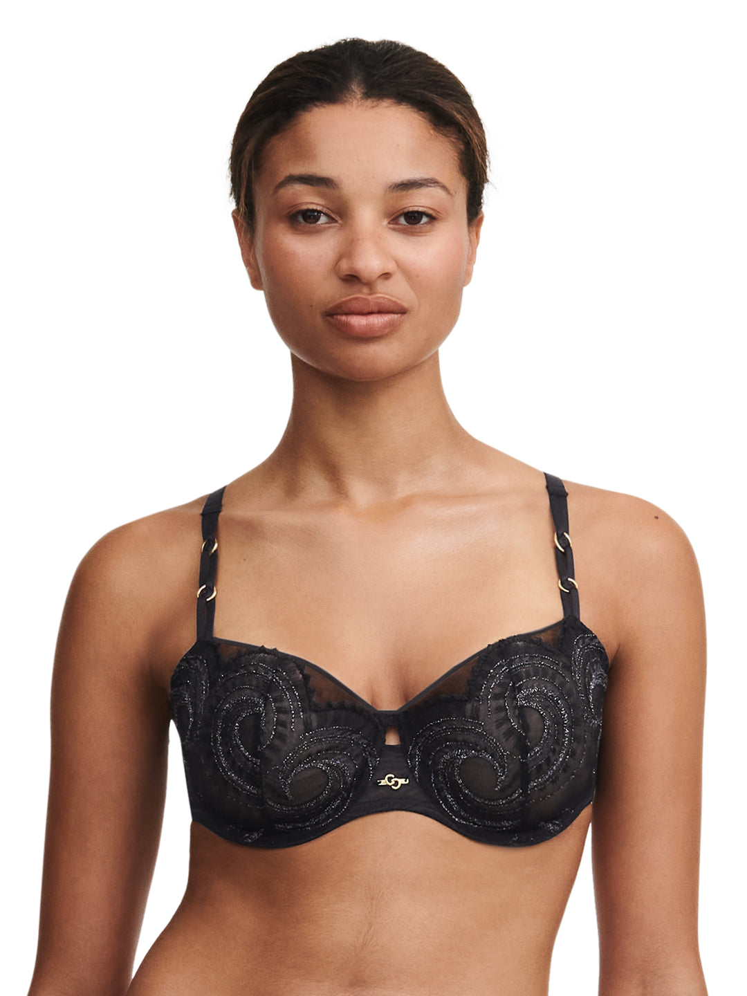 Chantelle - Mystic Dream Half-Cup Bra Black  /  Silver Lurex