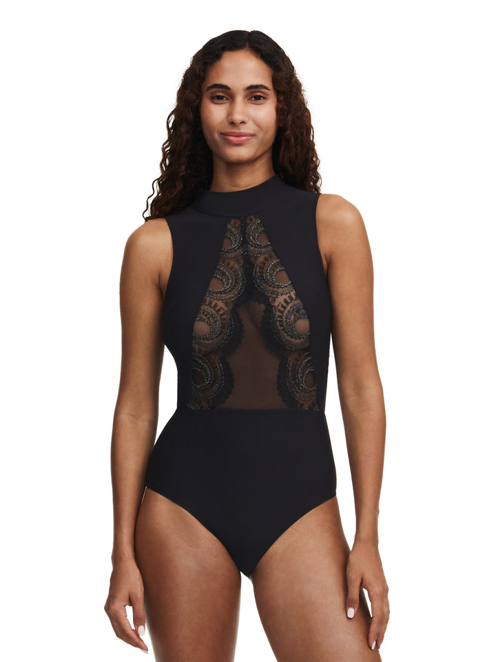 Chantelle - Mystic Dream Bodysuit Black  /  Silver Lurex