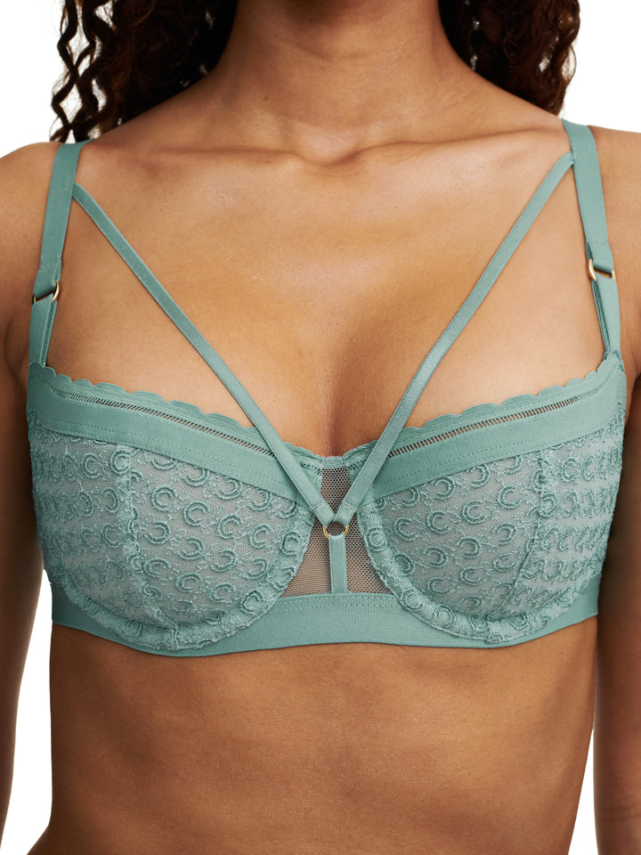 Chantelle - Monogram Half-Cup Balcony Bra Trellis Green