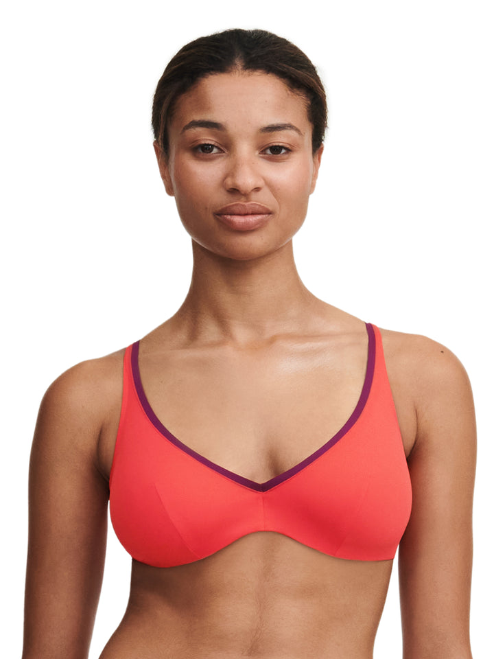 Chantelle Swimwear - Authentic Plunge Underwired Bikini Rouge / Orange