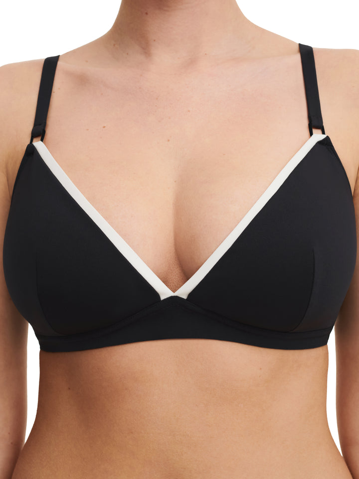 Chantelle Swimwear - Authentic Wirefree Triangle Spacer Bikini Black / White