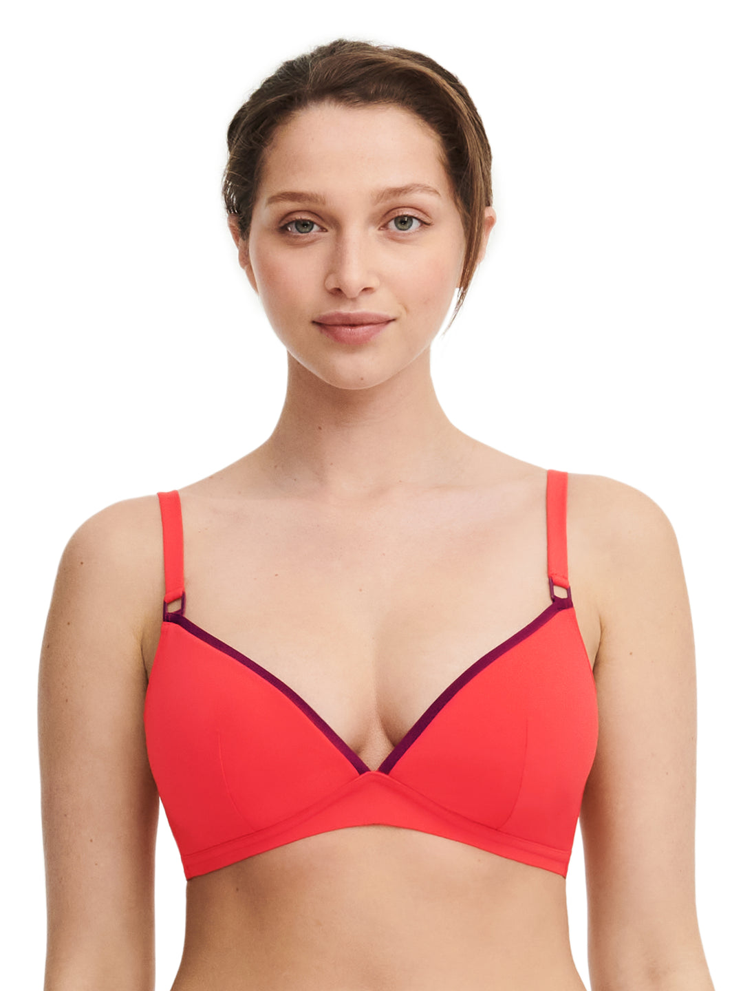 Costumi da bagno Chantelle - Autentico bikini senza ferretto con triangolo spaziatore rosso/arancione
