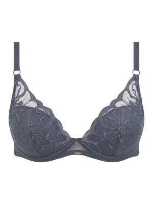 Chantelle - Fleurs Plunge T-Shirt Bra Fancy Grey