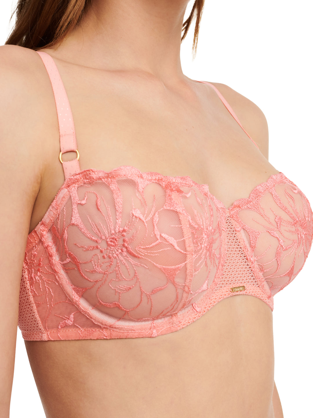 Chantelle - Fleurs Half-Cup Balcony Bra Candlelight Peach