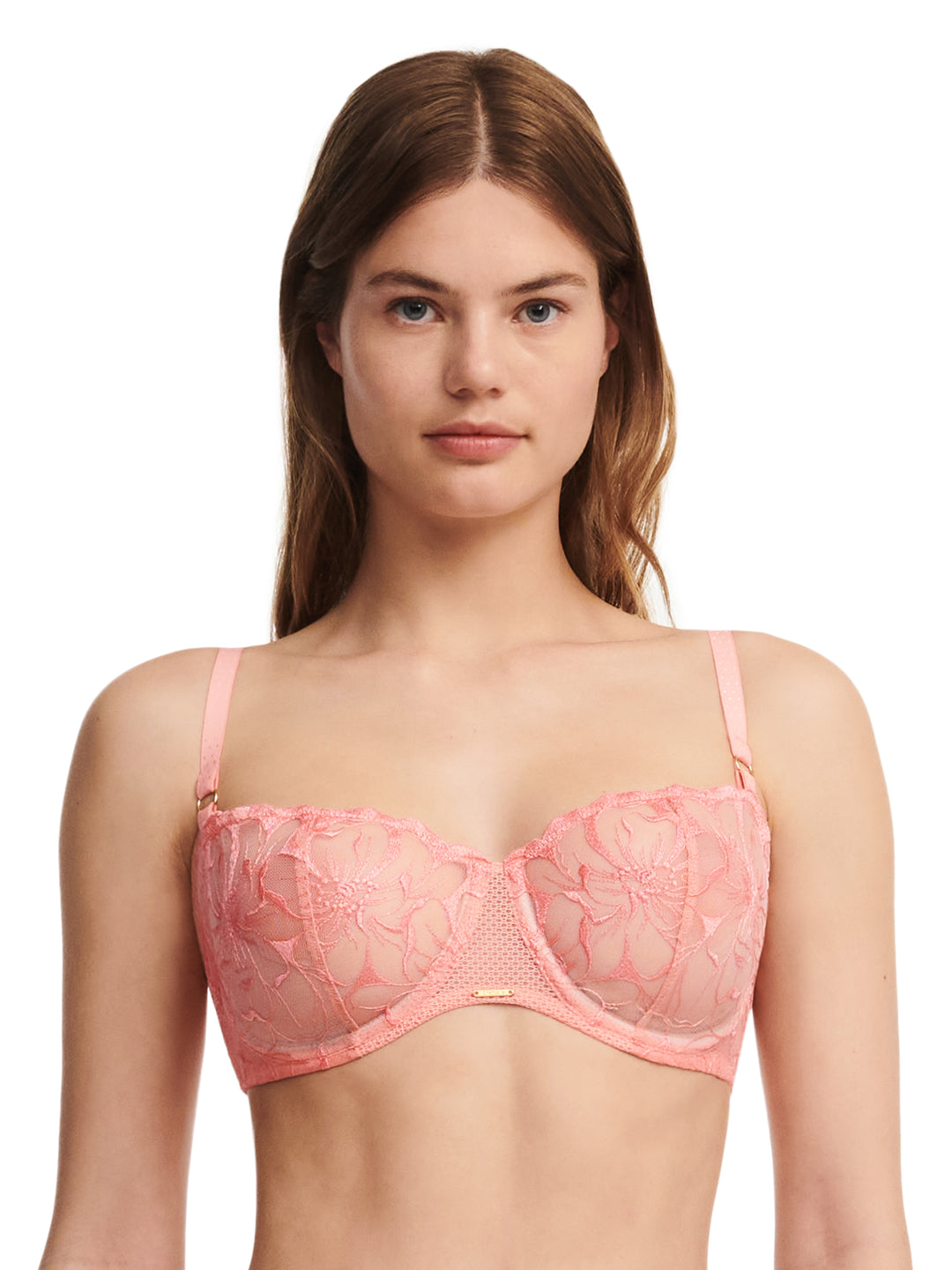 Chantelle - Soutien-gorge corbeille balconnet Fleurs Pêche aux chandelles