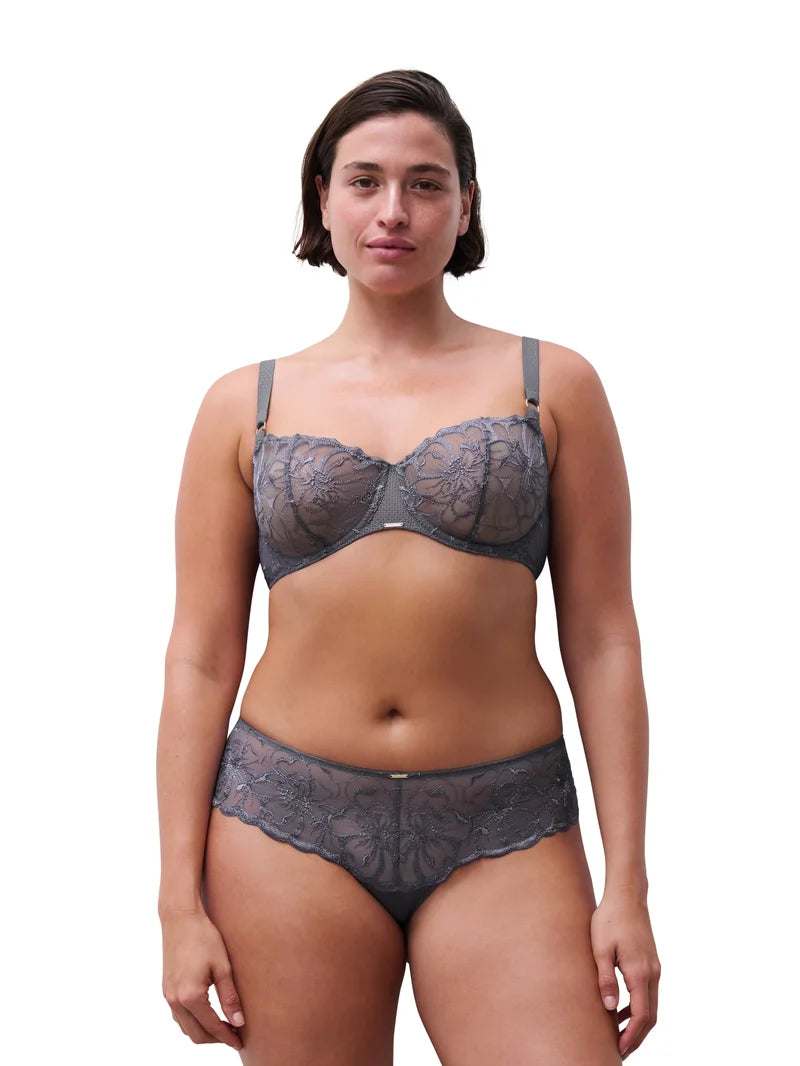 Chantelle - Fleurs Half-Cup Balcony Bra Fancy Grey
