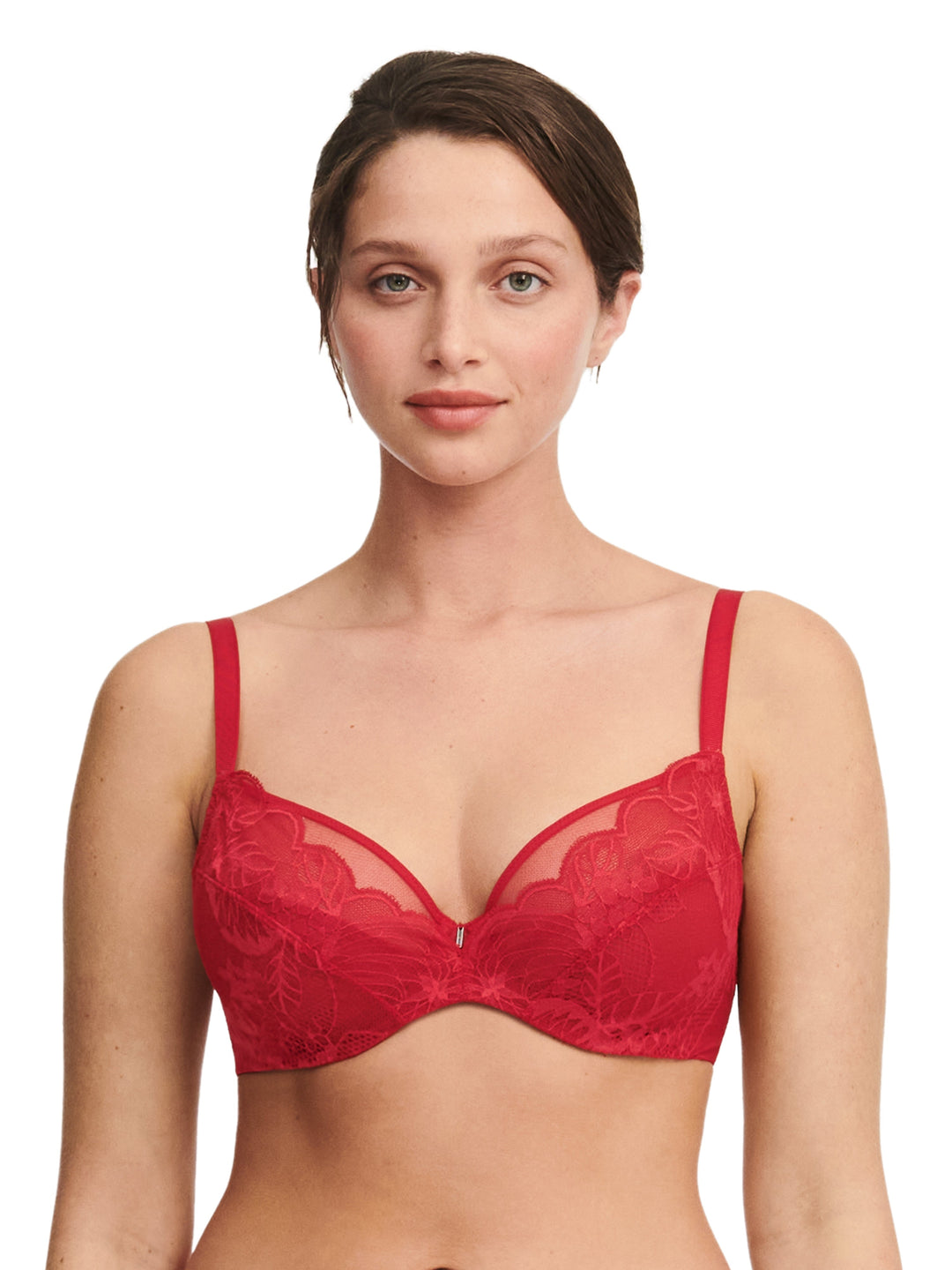 Chantelle - Midnight Flowers Covering Underwired Bra Scarlet Full Cup Bra Chantelle 