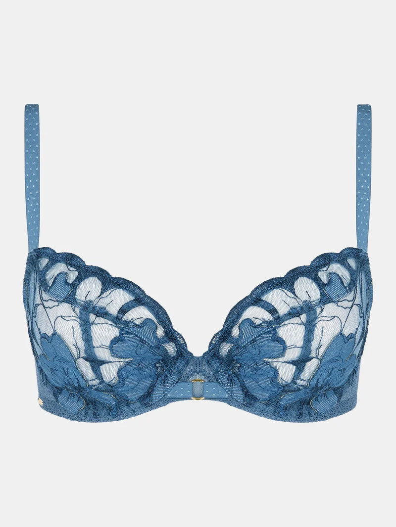 Chantelle - Fleurs Signature Covering Underwired Bra Jeans Blue Denim