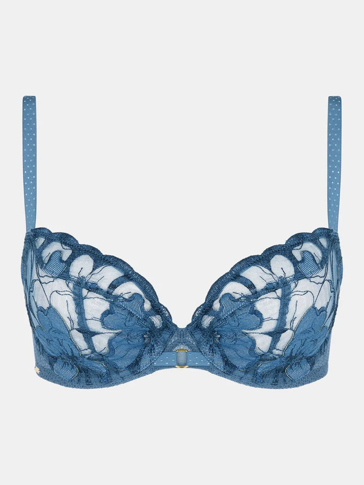 Chantelle - Fleurs Signature Covering Underwired Bra Jeans Blue Denim