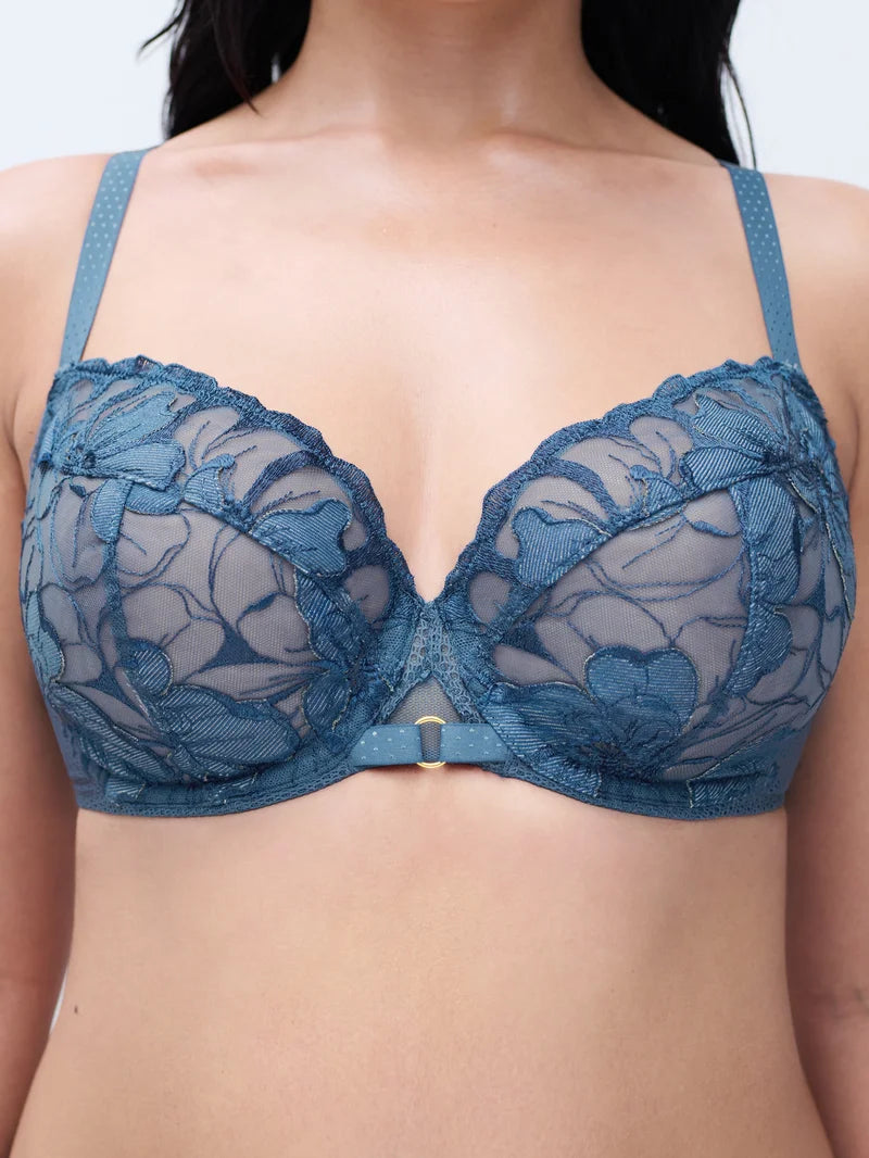 Chantelle - Fleurs Signature Covering Underwired Bra Jeans Blue Denim