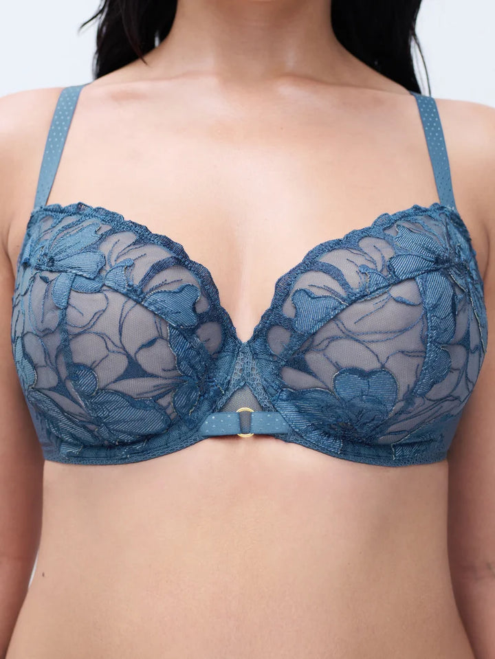 Chantelle - Fleurs Signature Covering Underwired Bra Jeans Blue Denim