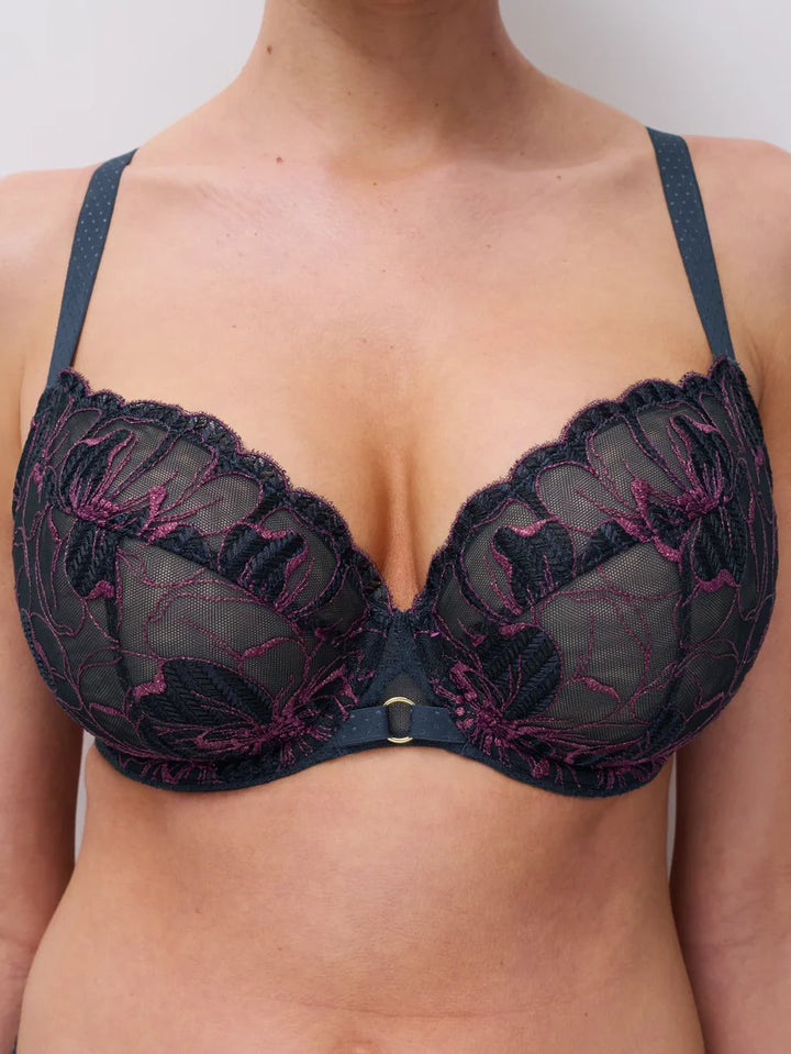 Chantelle - Fleurs Signature Covering Underwired Bra Sailing Blue Lurex