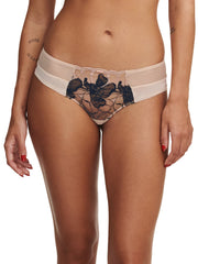 Chantelle Fleurs Signature Revealing Shorty - Golden Beige / Black Shorty Chantelle 