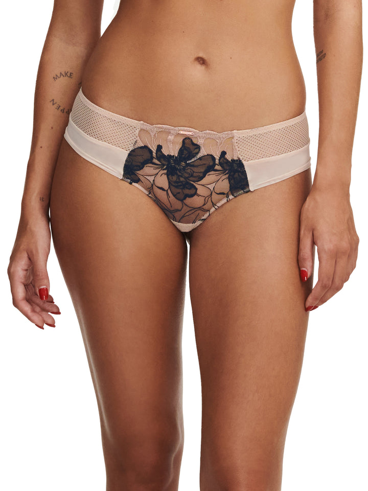 Chantelle Fleurs Signature Revealing Shorty - Golden Beige / Black Shorty Chantelle 