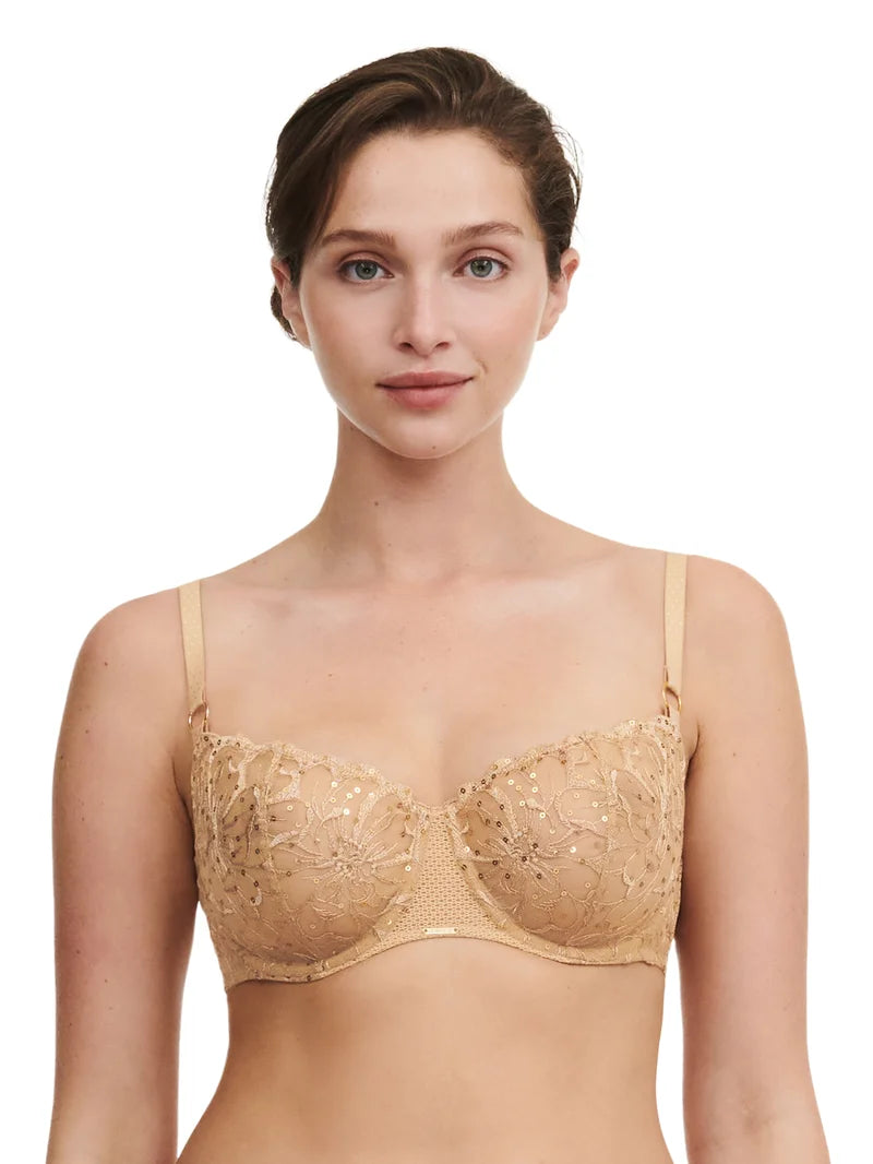 Chantelle - Fleurs Signature Half-Cup Balcony Bra Toffee Sequins
