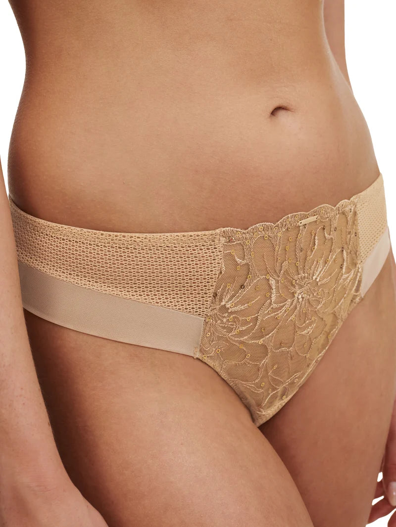 Chantelle - Fleurs Signature Tanga Toffee Sequins