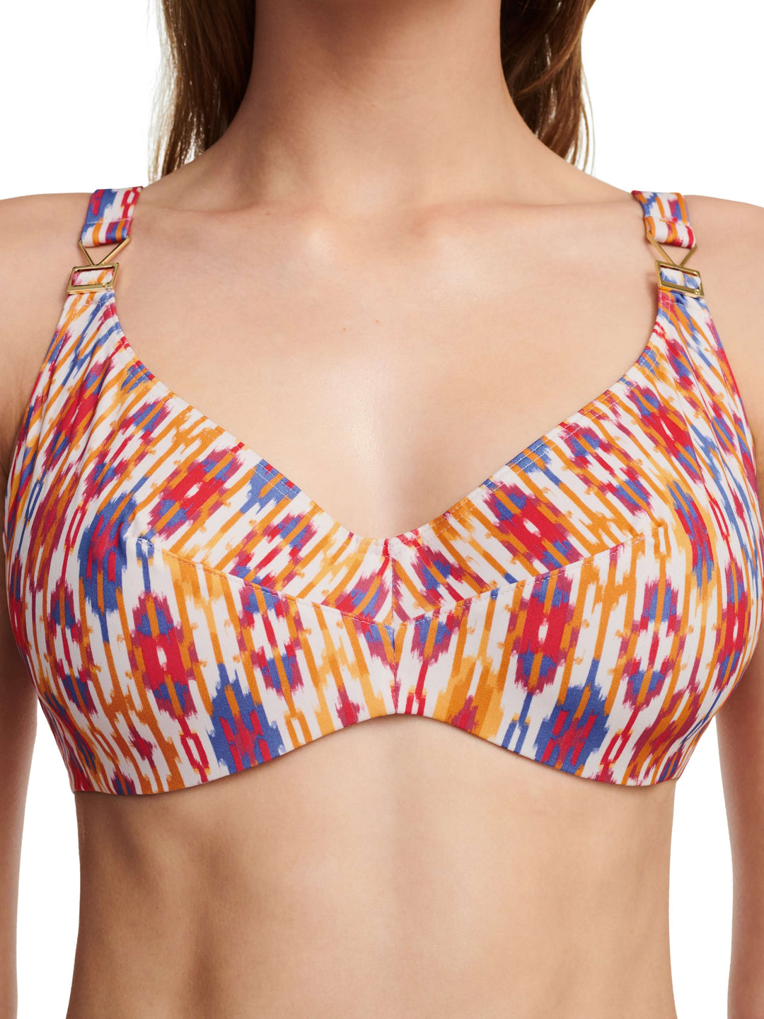 Chantelle Swimwear - Devotion Covering Underwired Bra Red Ikat
