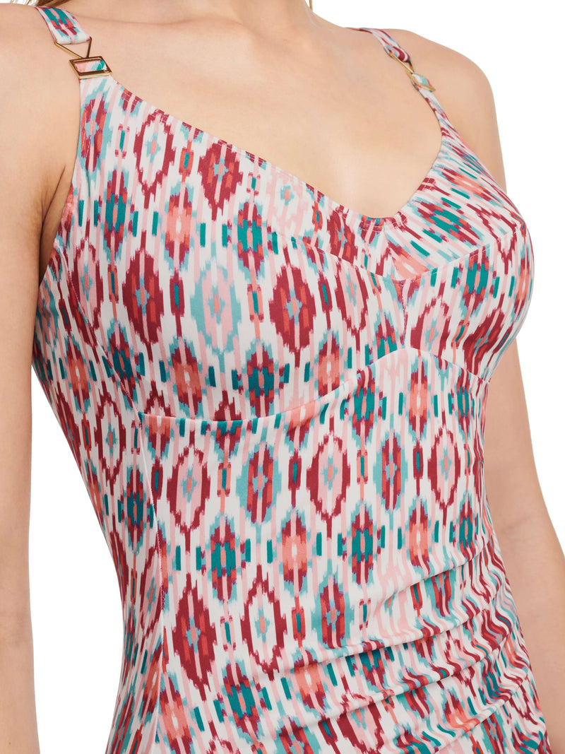 Chantelle Swimwear - Devotion Covering Underwired Swimsuit Turquoise Ikat