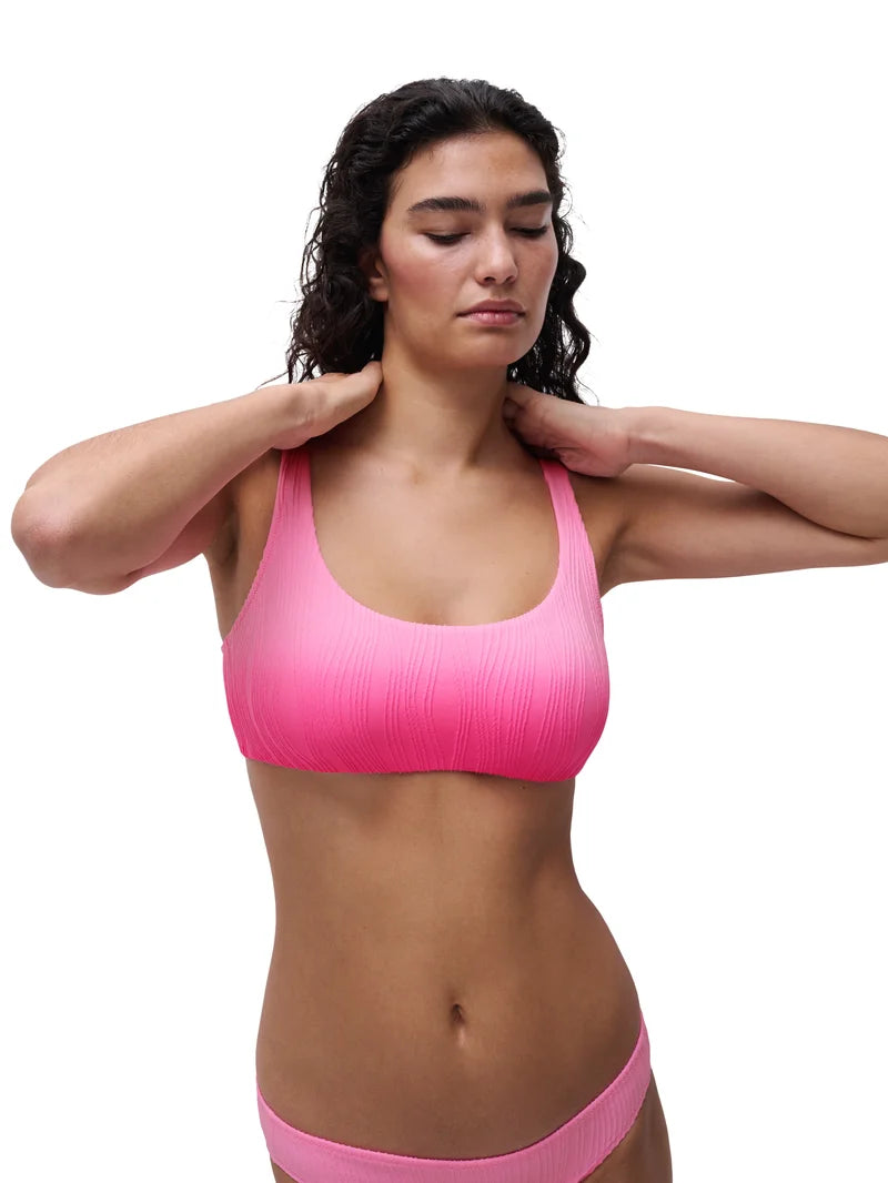 Chantelle Swimwear - Swim One Size Wirefree T-Shirt Bikini Pink Tie And Dye