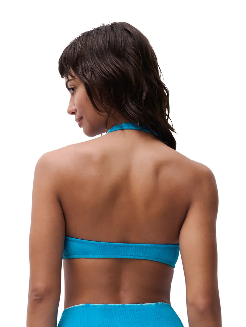 Chantelle Swimwear - Swim One Size Wirefree Plunge T-Shirt Bikini Blue Shibori