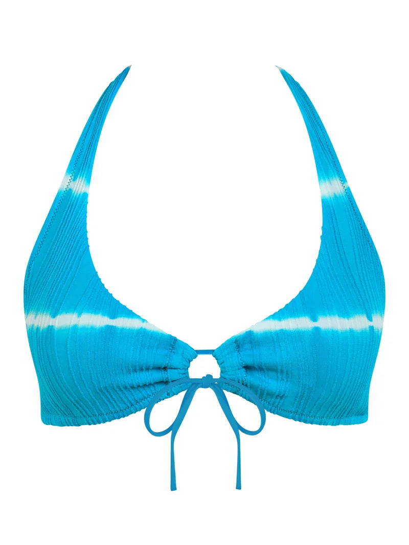 Chantelle Swimwear - Swim One Size Wirefree Plunge T-Shirt Bikini Blue Shibori