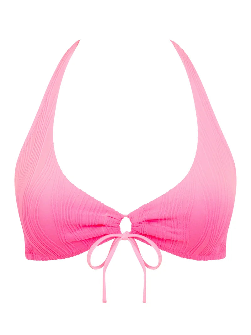 Chantelle Swimwear - Swim One Size Wirefree Plunge T-Shirt Bikini Pink Tie And Dye