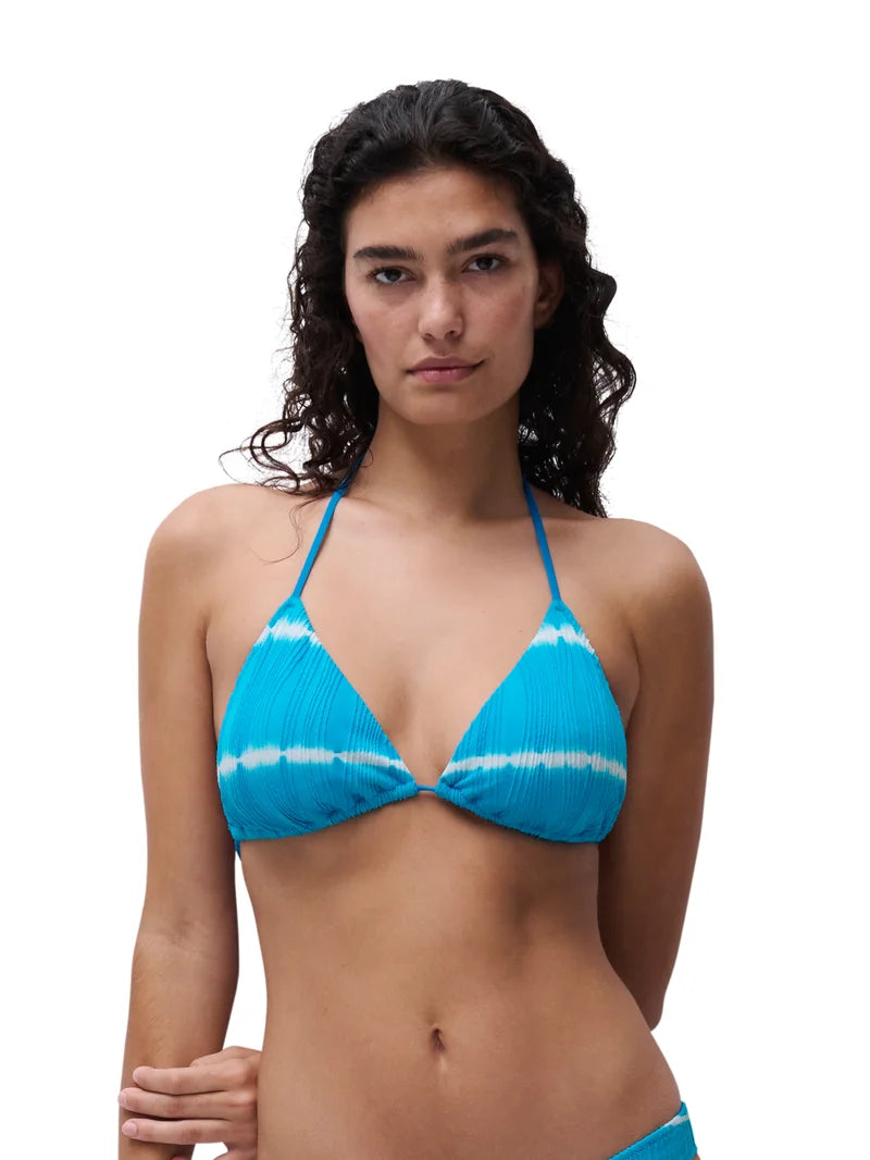 Chantelle Swimwear - Swim One Size Wirefree Triangle T-Shirt Bikini Blue Shibori