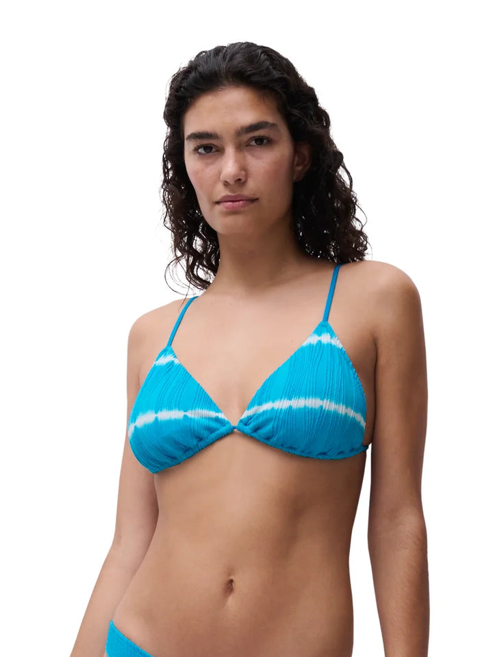 Chantelle Swimwear - Swim One Size Wirefree Triangle T-Shirt Bikini Blue Shibori
