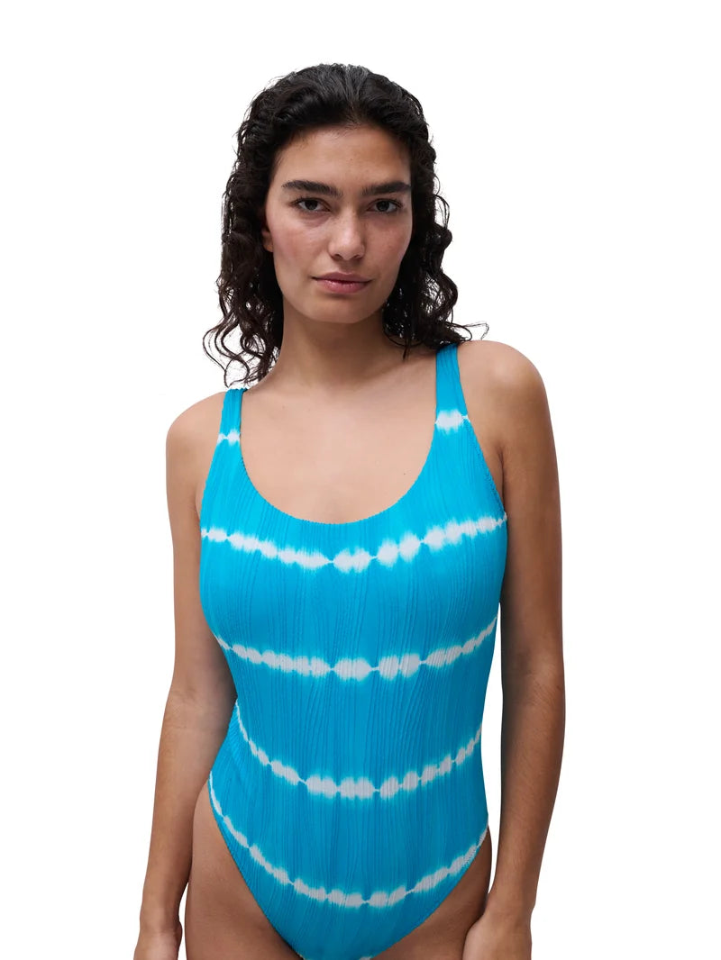 Chantelle Swimwear - Swim One Size Wirefree T-Shirt Swimsuit Blue Shibori
