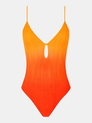 Chantelle Swimwear - Swim One Size Wirefree Plunge T-Shirt Swimsuit Sunrise Tie & Dye