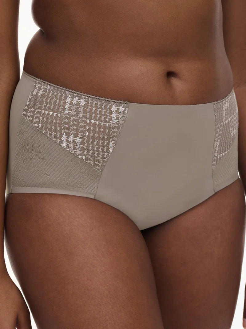 Chantelle - Intrigue High-Waisted Support Full Brief Safari Grey