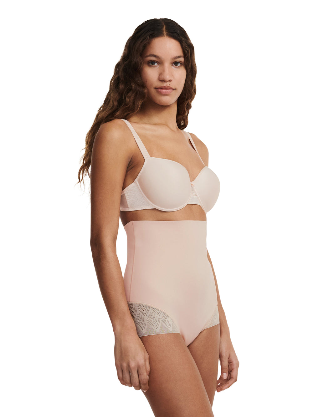 Slip Taille Très Haute Chantelle Sexy Shape - Beige Doré Slip Complet Chantelle