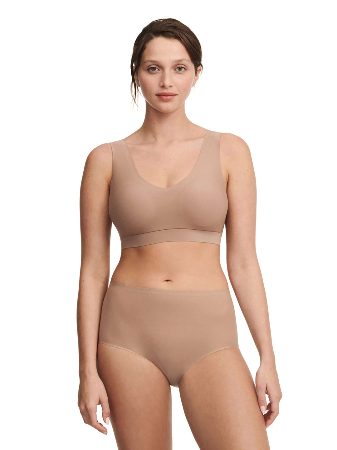 Chantelle Softstretch 하이 웨이스트 브리프 - Coffee Latte Full Brief Chantelle