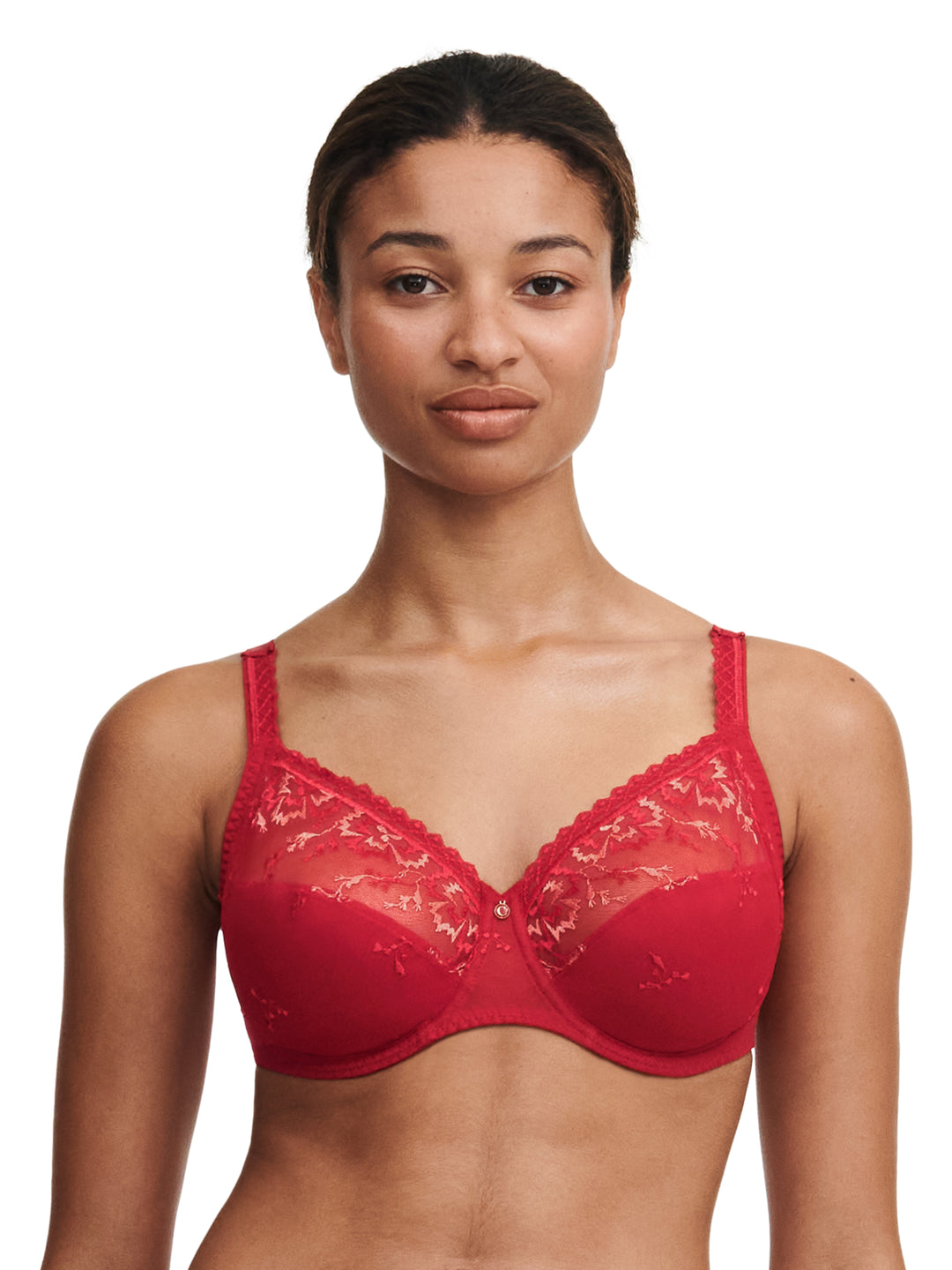 Chantelle - Every Curve Very Covering Underwired Bra Scarlet / Peach
