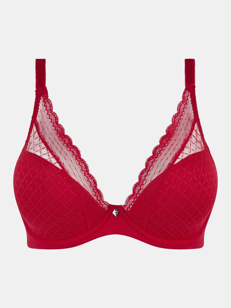 Chantelle EasyFeel - Norah Plunge T-Shirt Bra Poppy Red
