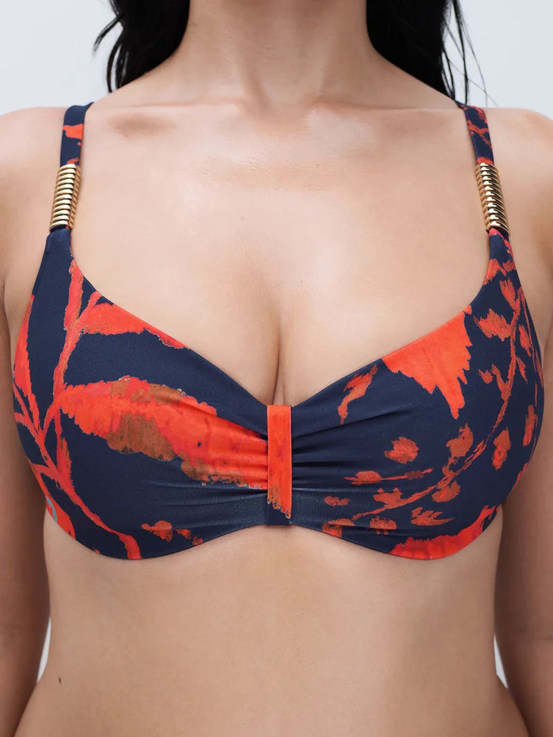 Chantelle Swimwear - Icon Covering Underwired Bra Ink Flowers