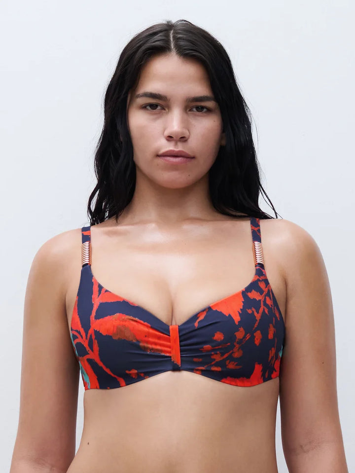 Chantelle Swimwear - Icon Covering Underwired Bra Ink Flowers